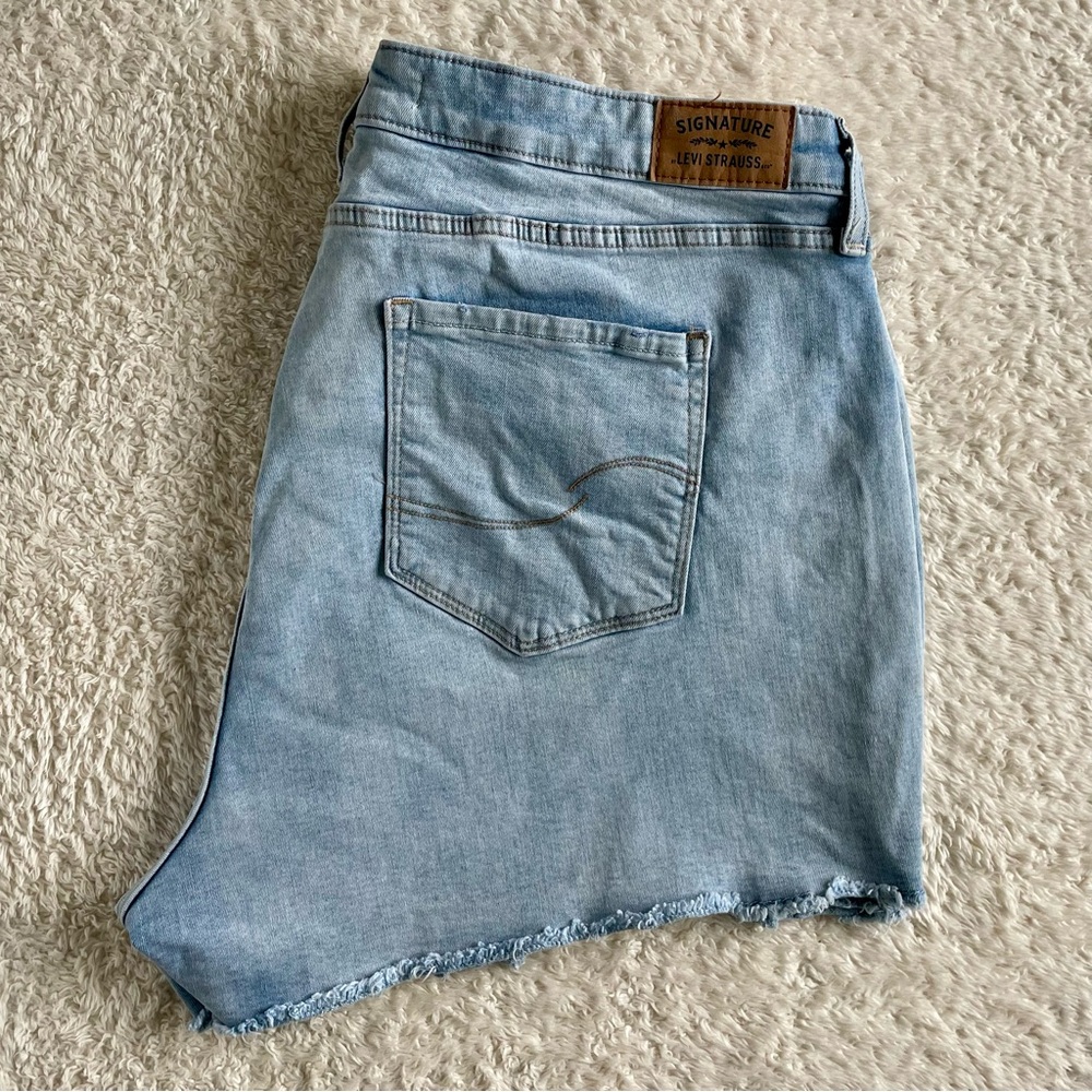 Signature by Levi Strauss Women's High Waist Cut Off Blue Jean Denim Shorts 20